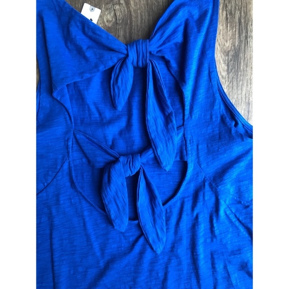 Anthropologie RO&DE Bow Back Blue Tank Size L - Picture 8 of 8